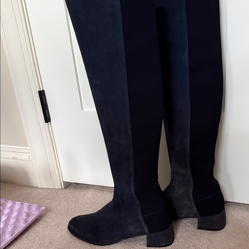 Stewart Weitzman Navy blue Suede Over-the-Knee Boots